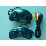 2 Controles Mega Drive Novos + Cabo Av Mega Drive 3 Novo