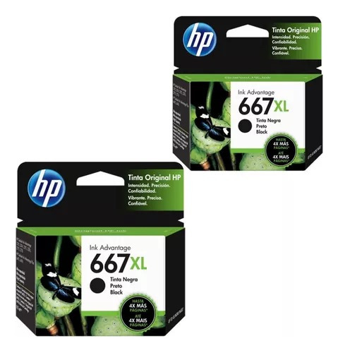 Leve Mais Por Menos !!!  2x Cartucho Original Hp 667xl Preto