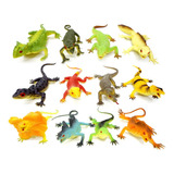 Juguete Animales Lagartija Set X12 Iguana Lagarto Goma Chica