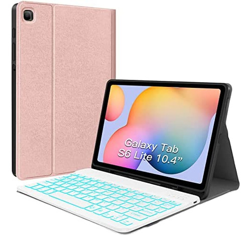 Funda Con Teclado Juqitech / Para Galaxy Tab 10.4  / Pink