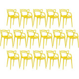 Kit - 16 X Cadeiras Masters Allegra - Amarelo