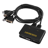 Conmutador Kvm Dvi De 2 Puertos Usb 2.0 Dvi Kvm Conmutador A