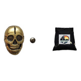 Aplique Remache Pines Calavera Metal Dorado X 1 Unidad