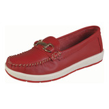Zapato Confort Moderno Para Mujer Castalia 212-20 Rojo