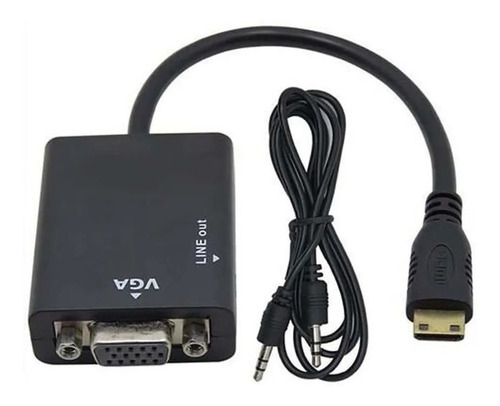 Cabo Conversor Mini Hdmi Macho X Vga Fêmea C/ Audio