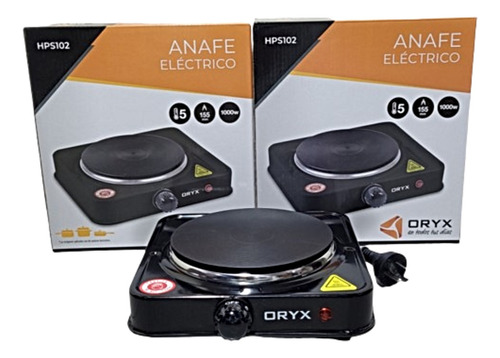 Anafe Eléctrico Oryx Hps102 Negro 1000w 220v