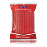 2000 Palito Para Pirulito Vermelho Bwb 9 Cm Topper  Tubo Pet