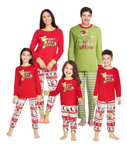 Pijamas Familiares Navidad Pijamas Grinch Para Niños Adultos