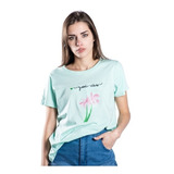 Remera De Mujer, Manga Corta . Modelo Palmera 