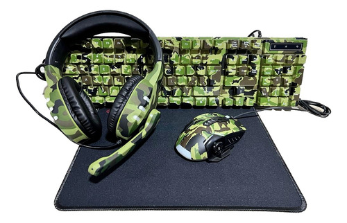 Kit Gamer 4 En 1  V.a Combo Teclado Audifonos Mouse Pad