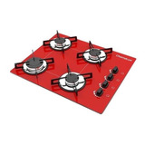 Fogão Cooktop Gás Chamalux 4 Bocas Ultra Chama Vermelho 127v/220v