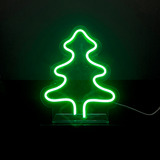 Painel Neon Led Natal Árvore De Mesa Decoração Acrílico