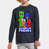 Polera Led Manga Larga Algodón Niños Rainbow Friends