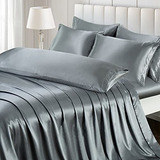 Sábanas Y Fundas - Ersmak 7 Pieces Satin Sheets Set Queen Si