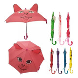 Paraguas Diseño Gato Con Silvato Divertido Lluvia Niña-niño