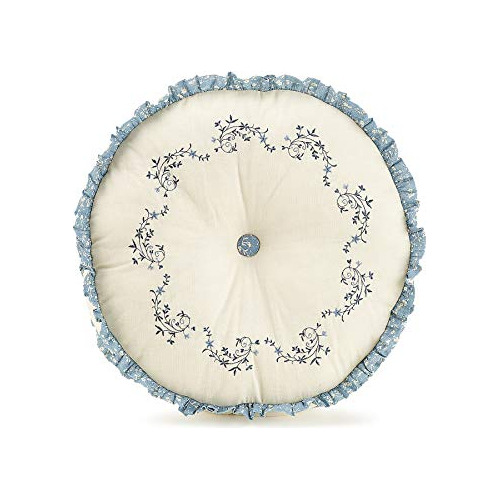 Almohada Decorativa Bordada   Colcha, Redonda De 14 Pul...