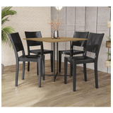 Conjunto Mesa De Jantar Com 4 Cadeiras Hydra Plus - Preto/fr