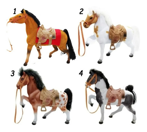 4 Caballos De Felpa 20x20 Animales Juguete Deco Regalo Niño