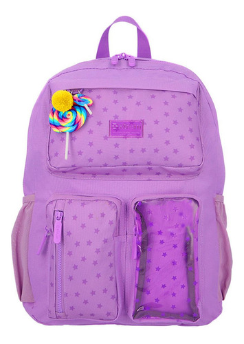 Mochila Escolar Xtrem Queens 338 Logo Estampado Unisex Color Violeta Diseño De La Tela Liso