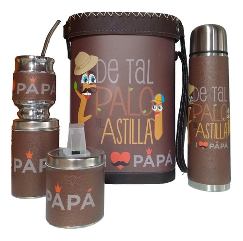 Set Matero Kit Completo Termo Bicapa 1 L Papá Dia Del Padre