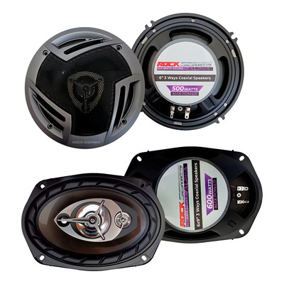 2 Bocinas 6 PLG + 2 Bocinas 6x9 PLG Rock Series Rks-a6069sp Gris Oscuro | Envío gratis