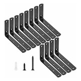 Escuadras Para Estantes - 12pcs Black Shelf Brackets, 5