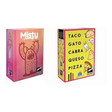 Combo Juego De Cartas Misty + Taco Gato Cabra Queso Pizza 