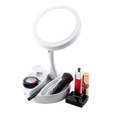 Espejo C/ Luz Y Aumento Plegable Maquillaje Makeup Plegable