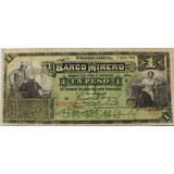 Billete Banco Minero 1 Peso 1914 Buena Condición 