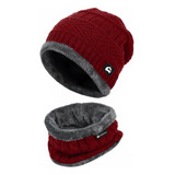 Gorro Con Bufanda Conjunto Para Frio Invierno Tejido Lana