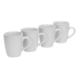 Juego De Tazas De Cerámica 4 Pzas Crown Baccara Color Blanco