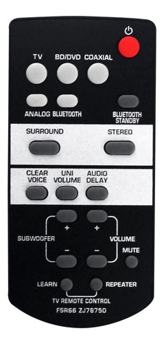 Reemplaza El Control Remoto Fsr66 Zj78750 Para Barra De Soni