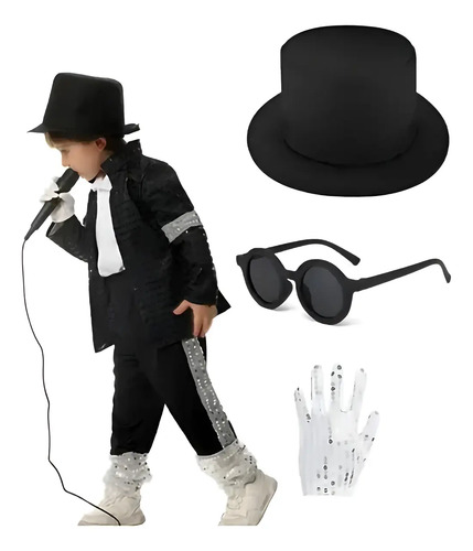 Disfraz Michael Jackson Para Niña Y Niño Cosplay Billie Jean 80s