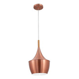 Lámpara Colgante En Cobre Madera 60w Tempo Tecnolite