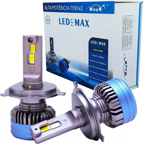 Kit Ultra Led Max 6k 15000lm H1 H3 H7 H11 H27 Hb3 Hb4 H4hl