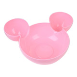 Tigela Mickey Mouse Petisqueira Divisória Prato P/ Crianças Cor Rosa