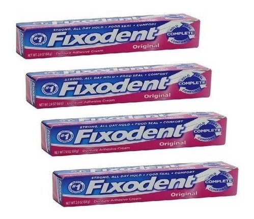 4 Fixodent 68g - 100% Original (4 Tubos) Unico Frete