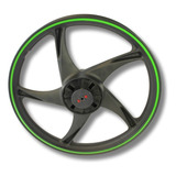 Rin Trasero Motos At110rt Con Led Negro/verde (16-20)