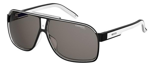 Anteojos De Sol Polarizados Carrera Grand Prix 2 Mediana Con Marco De Acetato Color Negro/cristal, Lente Gris De Nailon Clásica, Varilla Negra/blanca De Acetato