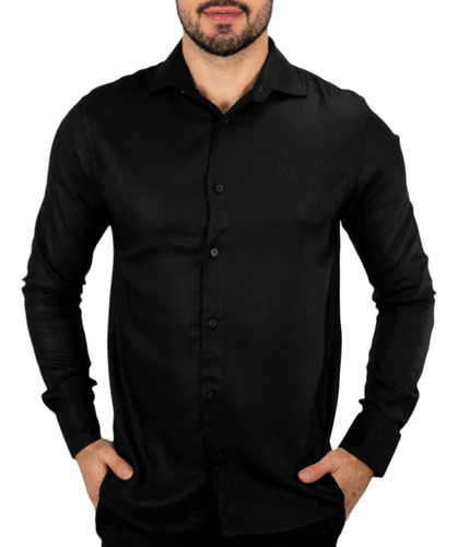 Camisa Forum Slim Fit Visco Preta