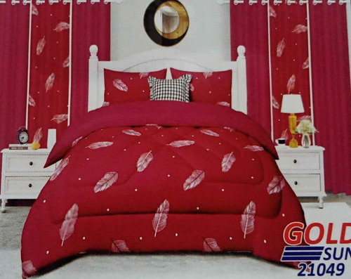 Set Acolchado Con Sábanas Y Cortinas 8pz