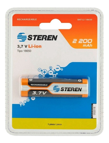  Batería Recargable Li-ion 2200 Mah Tipo 18650, Bat-li-18650