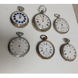 Antigos Coleção De Seis Relógios De Bolso De Corda !!!
