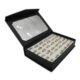 Caja Anillos Ilusión 5mm Acero Dorado 36 Unds Med #17 Al #22