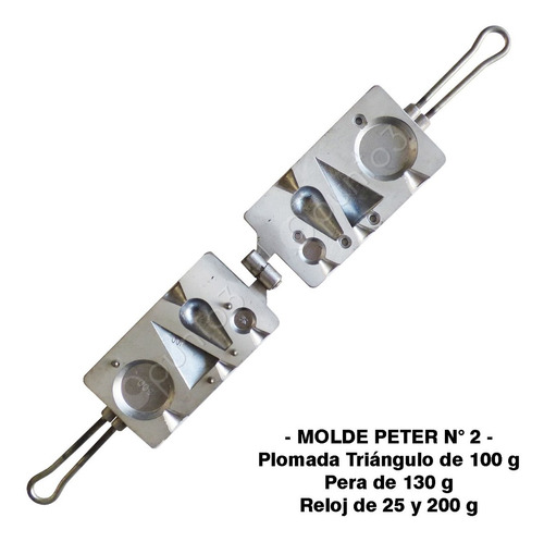 Molde Peter N°2 P/fabricar Plomadas De 25 A 200 G Pera Reloj