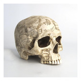Veronese Design 5 3/8  Cráneo Cráneo Mapa Poliresina Pintado