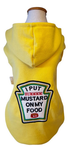 Roupa Pet Moletom Para Cachorro Amarelo Mustard