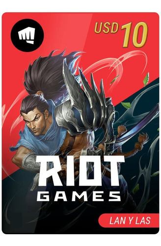 Tarjeta Prepaga Riot Games 10 Usd 