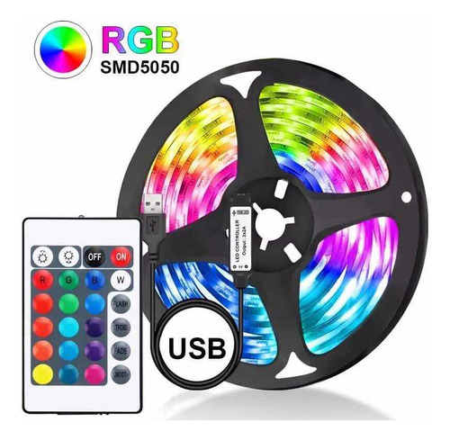 Tira Led 10 Metros Luces Rgb Usb Decoración+ Control Remoto