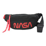 Cangurera Nasa Riñonera Deportiva Para Hombre Moda Sarosa Color Negro